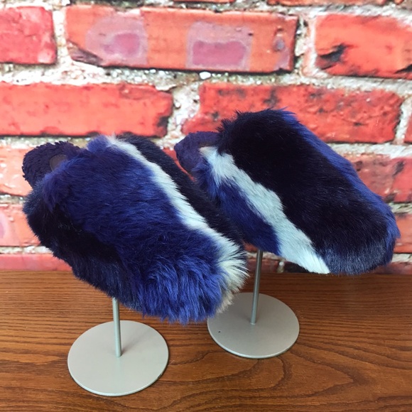 Blue Free People Fuzzy Daylight Slipper in Sapphire